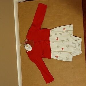 NWT: Carter's Precious Firsts Snowflake Bodysuit Dress and Cardigan Set